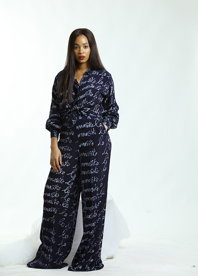 Adire "Teni" wide leg pant set
