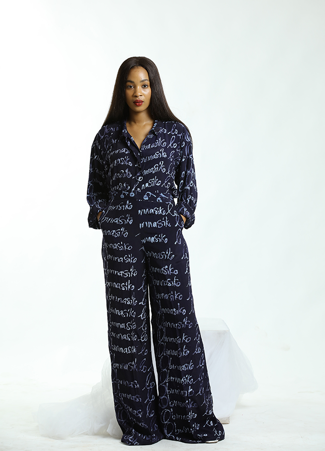 Adire "Teni" wide leg pant set