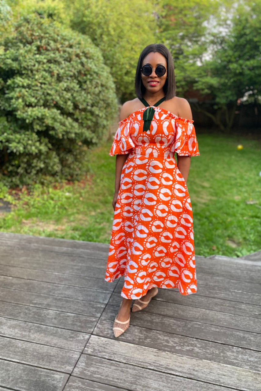 Alake Adire midi print dress